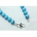 Single Line Natural blue black line turquoise 12 mm Beads Stones NECKLACE 19'